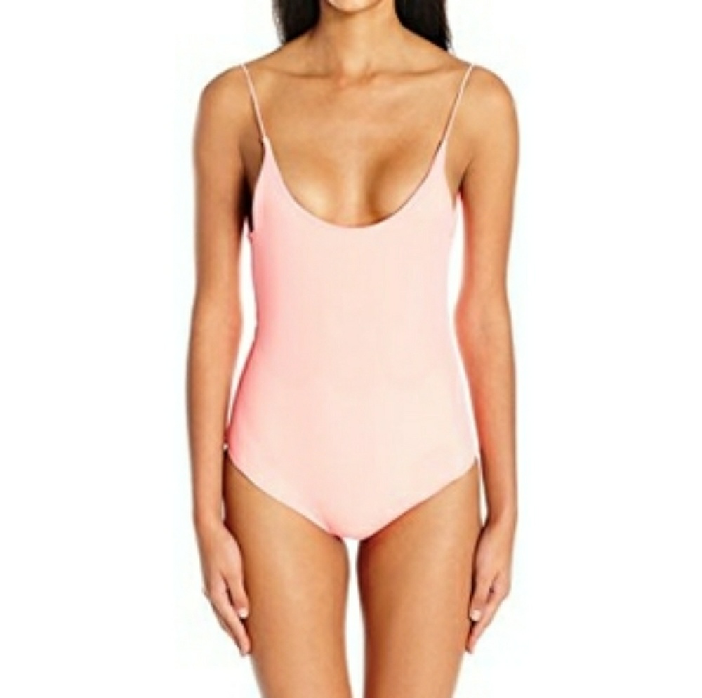 LOLLI Neon pink mesh one piece NWOT